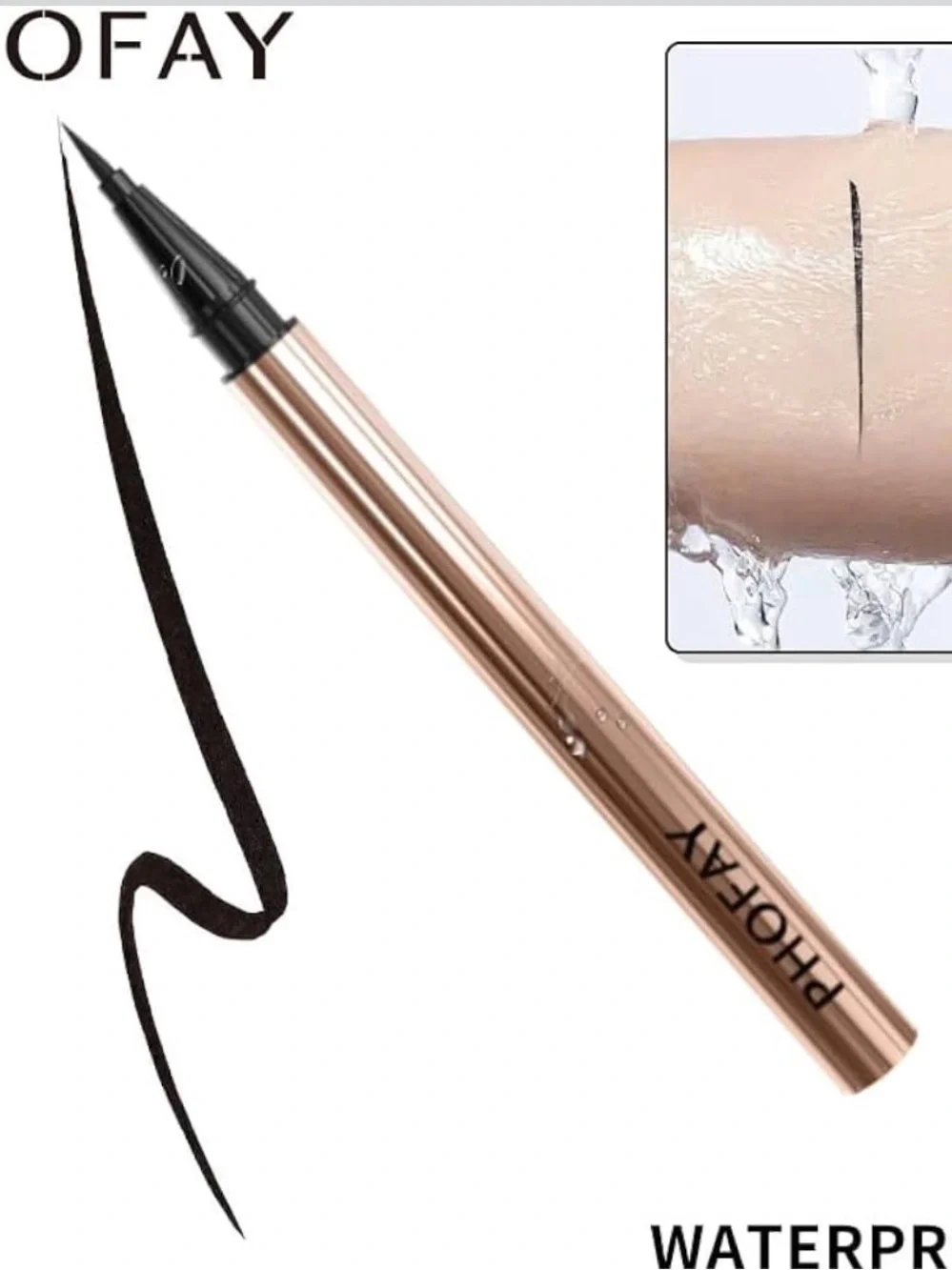 Phofay Black Eyeliner Pen — Precision Liquid Liner (Black)